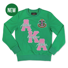 Load image into Gallery viewer, NEW! Green AKA Sweatshirt with Chanel Embroidery
