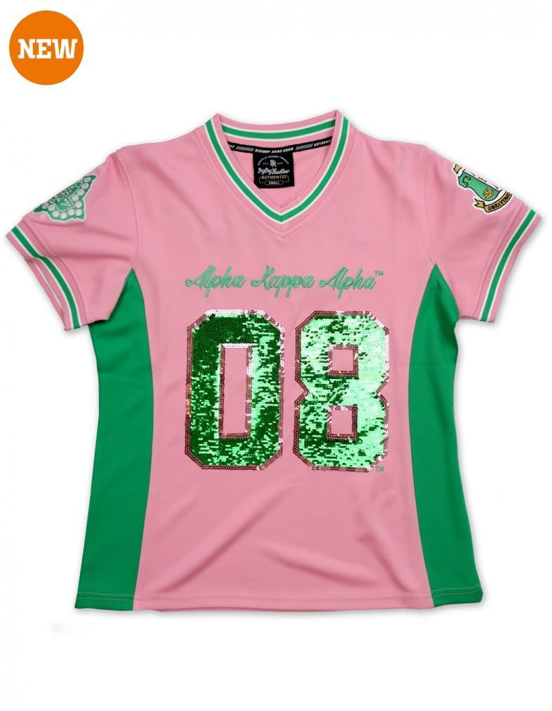 Gettee Clothing - Alpha Kappa Alpha AKA Sorority Black History - Pastel Pink Version Basketball Jersey A7 Unisex S